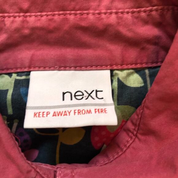 Next Girls’ Embroidered Dress Short Sleeve Flowers Boho Dark Pink Size 5 - Picture 10 of 11